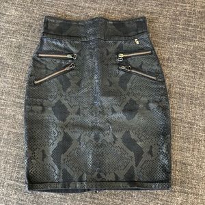 Pierre Balmain coated denim skirt